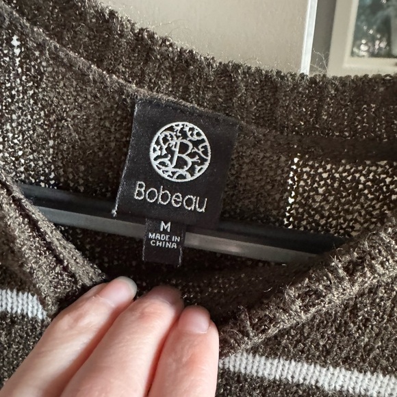 Bobeau Olive Green Striped Sweater - Picture 2 of 3